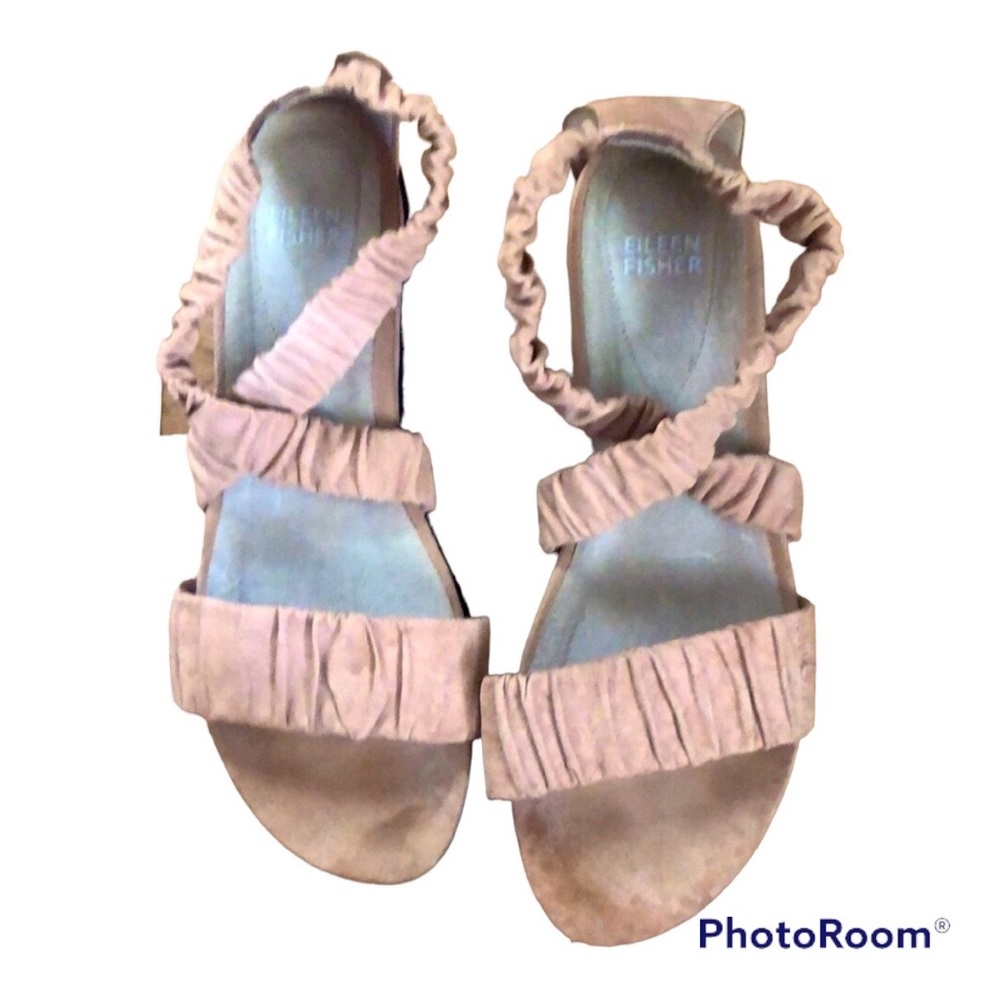 Eileen Fisher Dylan Scrunched Cross Nubuck Sandal